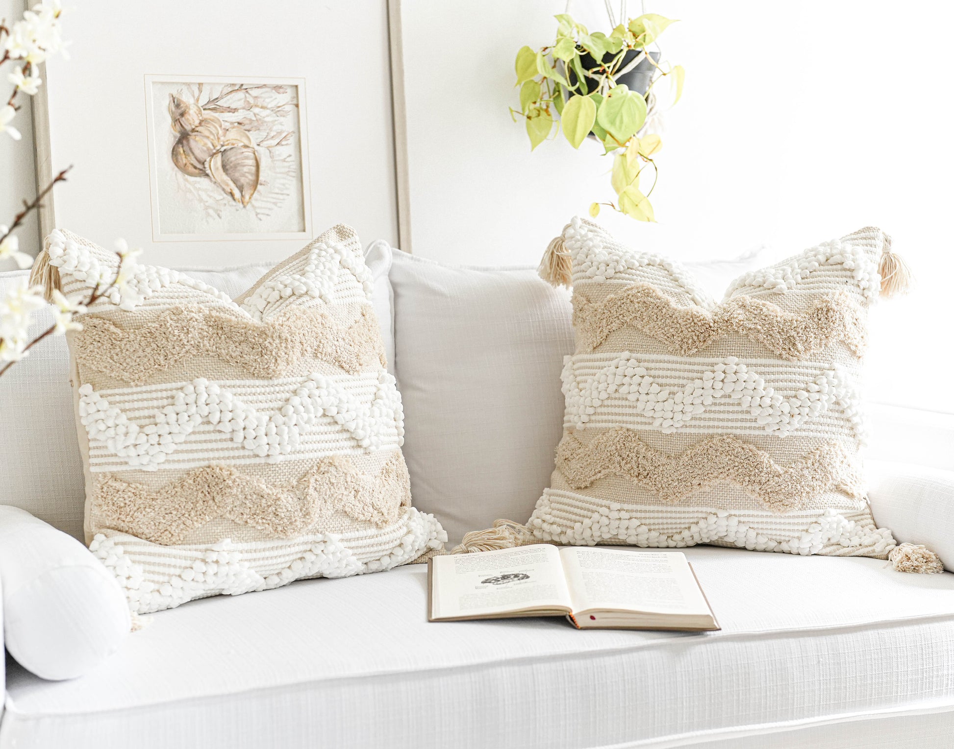 BLISSBLUSH Cream White Boho Body Throw Pillow Case, Woven Textured Lumbar  Pillow Cover, Long Pillow Case For Bed – BlissBlush